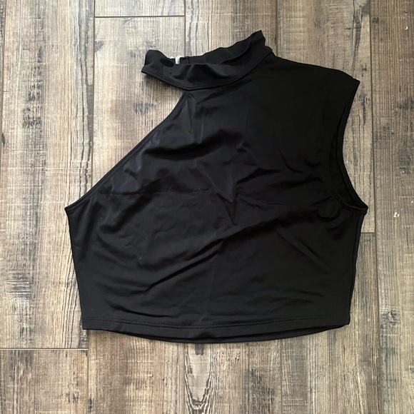 High Neck One Shoulder Dance Top - Picture 1 of 9